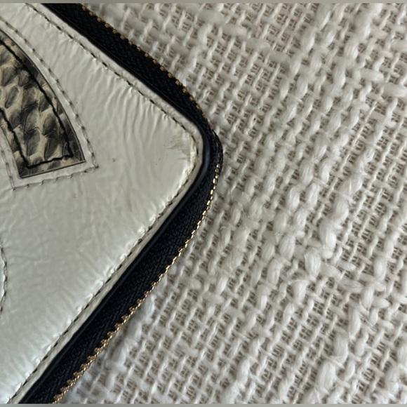 Preloved RARE 🔥 Tory Burch Monogram S leather Card Case Wallet Keychain - Picture 8 of 11